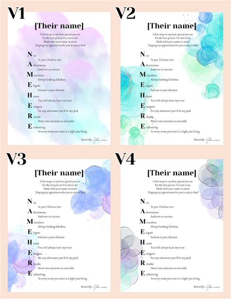 Acrostic Poem, Acrostic Name Poem, Poem Gift, Gift Poem, Personalized Name Poem, Name Poem ...