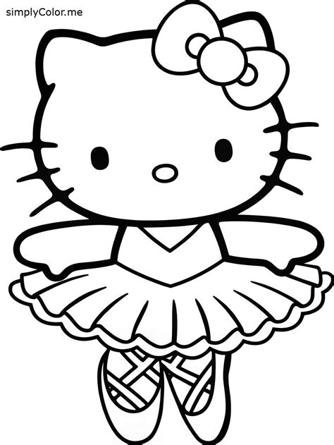 Hello kitty ballerina coloring page, bold and easy in 2025 | Hello ...