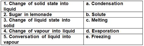 Solids, Liquids and Gases - 1 Class 4 Worksheet Science