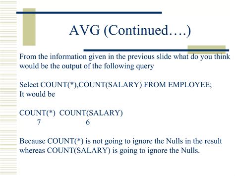 Aggregate functions | PPT