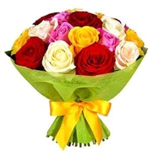 Phoolwala`s 8 Mix Roses Flowers Bouquet : Amazon.in: Home & Kitchen
