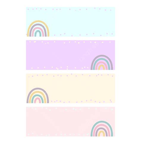 Name Tag Set In Rainbow Colorful Pastel
