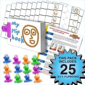 Fliptomania Blank Flipbook Activity Pack - 25 Sets Diy Flip Books ...
