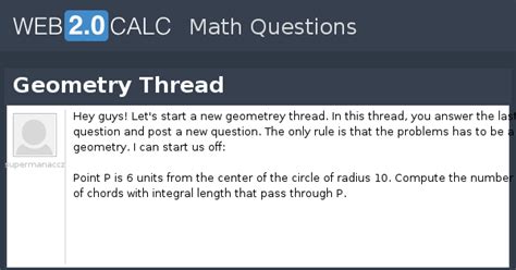 View question - Geometry Thread