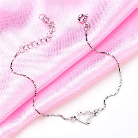 Heartfelt Infinity Rhodium-Plated 925 Sterling Silver Bracelet – Zavya