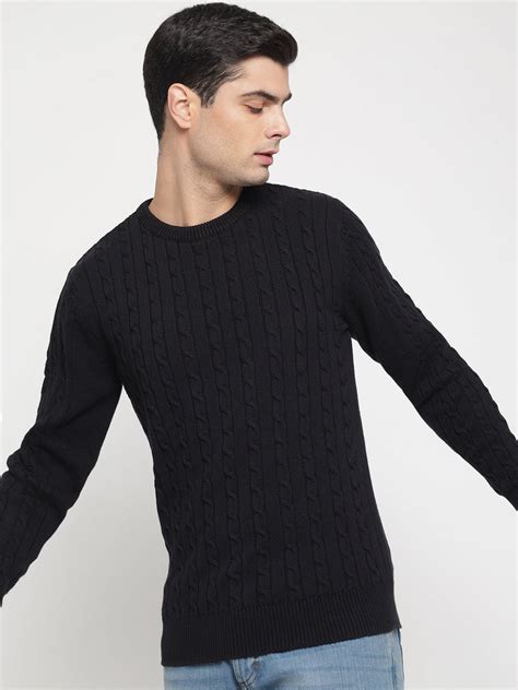 Black Cable Knit Sweater For Men – Prime Porter