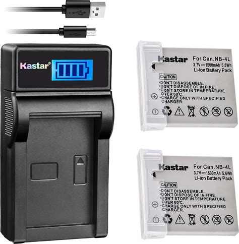Amazon.com : Kastar Battery (3-Pack) and Charger Kit for Canon NB-4L ...