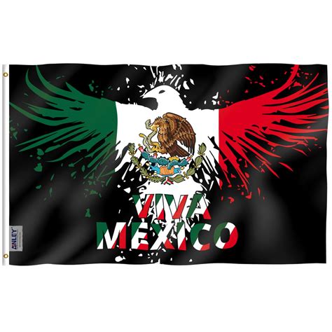 Anley Fly Breeze 3x5 Foot Viva Mexico Flag - Mexico Eagle Mexican MX ...