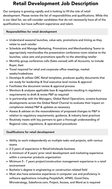 Image result for Retail Asset Description Job