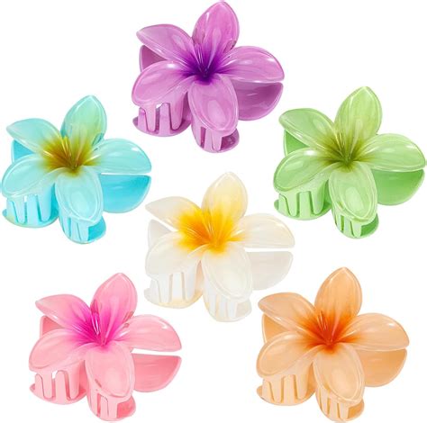 Amazon.com : 6 Pack Flower Hair Clips for Women and Girls, Preppy ...