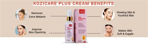 Kozicare Plus Skin Lightening Cream with Kojic Acid 2.5%, Glutathione 1 ...