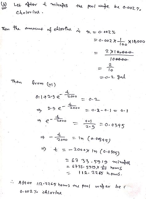 [Solved] . A swimming pool whose volume is 10,000 gal contains water ...