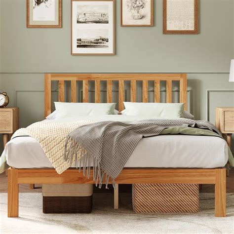 Amazon.com: Novilla Full Size Bed Frame Wood Full Bed Frame with ...