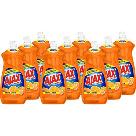 (9 pack) Ajax Ultra Triple Action Dishwashing Liquid Dish Soap, Orange ...