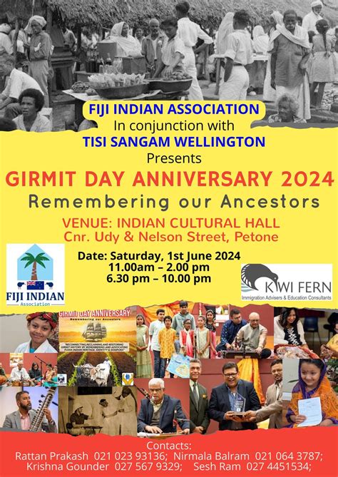 FIA Girmit Anniversary Diwas 2024, Udy St, Petone, Lower Hutt 5012, New ...
