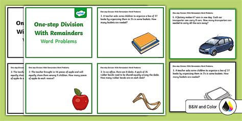 Division with Remainders Word Problems Activity | Twinkl USA