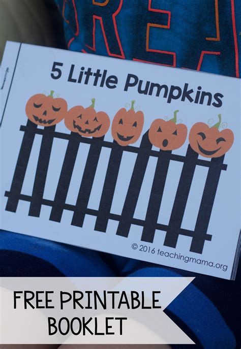 Five Little Pumpkins - Free Rhyme Booklet | Halloween preschool ...