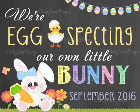 Easter Pregnancy Reveal Announcement Chalkboard Sign, EGG SPECTING Pre ...