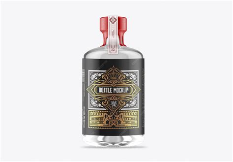 Premium PSD | Clear liquor glass bottle mockup