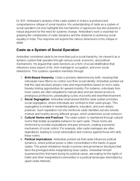 Ambedkar's Critique of Caste System in India: A Profound Analysis (ATIP ...