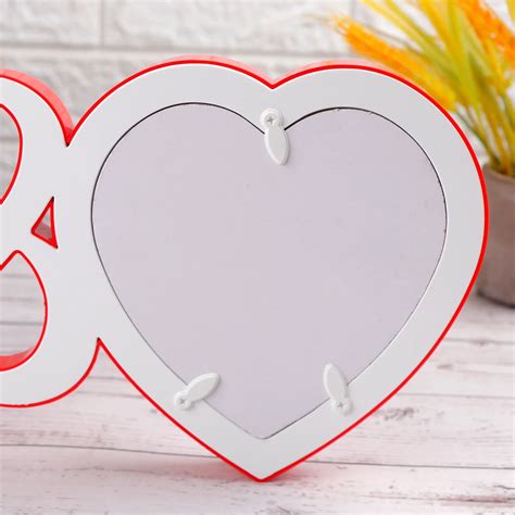 LoveBond Heart & Heart LED Mirror – Romantic Couple Table Décor Romant