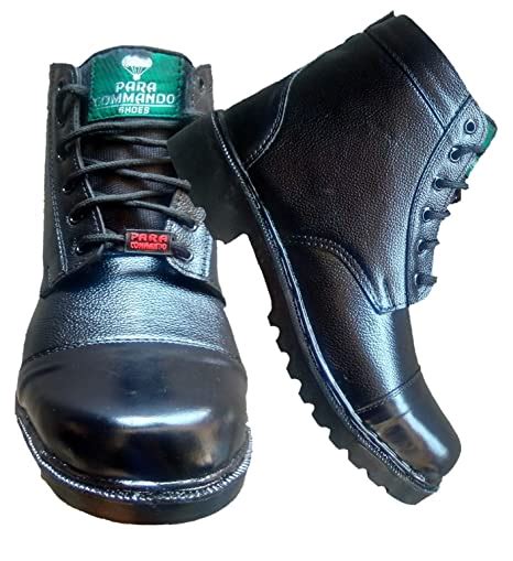 STEEL GUARD Mens Black Leather NCC Army Military Industrial Safety Boot ...