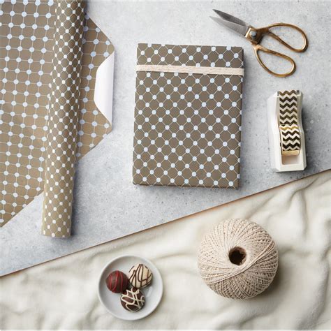 FirstImpression Gift Wrapping Craft Paper| Corporate Gold & White Polka ...