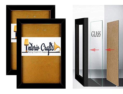 Interio Crafts Wood Photo Frame (12 x 8 inch, Black)-Pack of 2- Plexi ...
