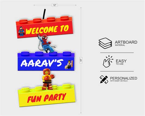 Lego Theme Door Poster | Customized party supplies Online – Party ...