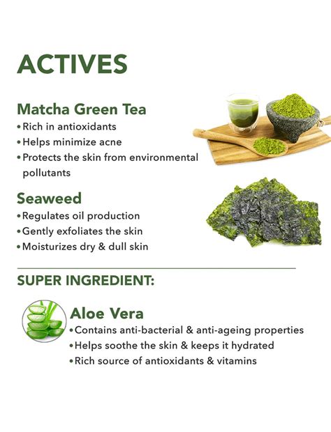 Buy SKIVIA MATCHA GREEN TEA FACE MASK WITH ALOE VERA & SEAWEED - 50G ...