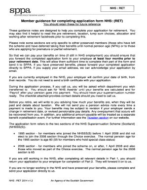 Fillable Online NHS : RET Member guidance for completing application ...