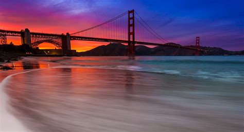 🔥 Free Download Golden Gate Bridge San Francisco Beach Ocean Sunset Hd ...
