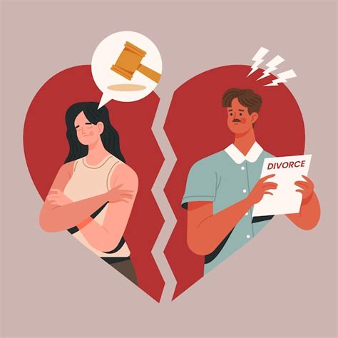 Нарисованная рукой иллюстрация развода | Бесплатный вектор