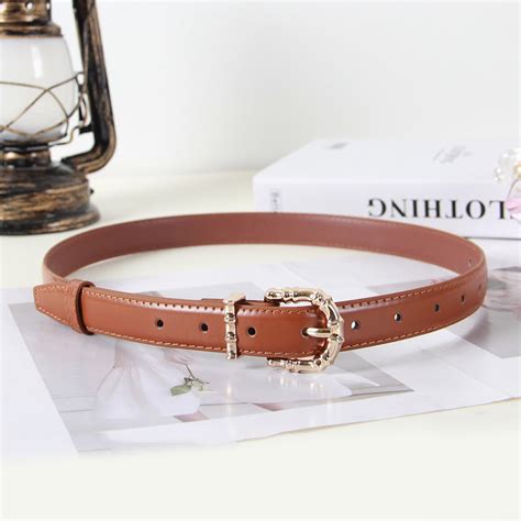 Tan Brown Belt with Gold Textured Buckle Belts JLTHB0237