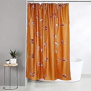 Kuber Industries PVC Shower Curtain with 8 Hooks (CTLTC011122, Gold, 7 ...