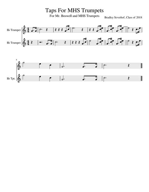 Taps For MHS Trumpets sheet music for Trumpet download free in PDF or MIDI