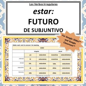 Estar (Subjunctive Future) Conjugation | Spanish Irregular Verbs | Google