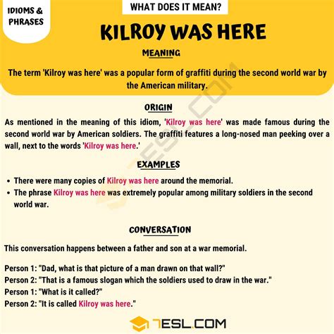 "Kilroy Was Here" Meaning, Origin and Examples • 7ESL