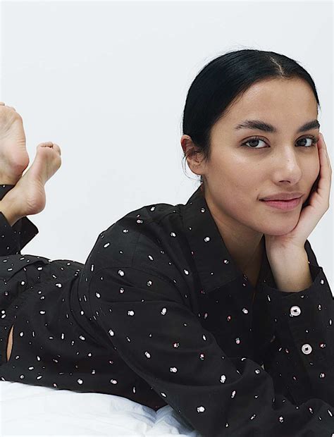 Buy Pure Cotton Floral Cropped Lounge Shirt at Marks & Spencer