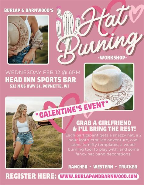 Hat Burning Workshop at Head Inn Sports Bar and Grill, Head Inn Sports ...