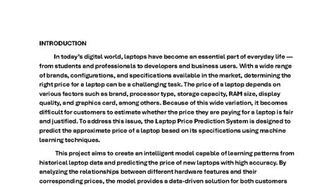 Laptop Price Prediction System: A Machine Learning Approach - Studocu