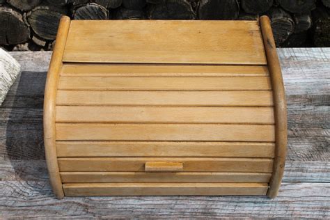 Vintage Bread Box, Wooden Large Bread Box, Rustic Bread Box, Retro Wood ...