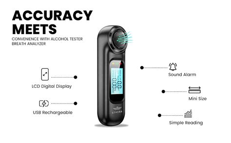 STHIRA® Alcohol Testing Machine USB Rechargeable Portable Alcohol ...