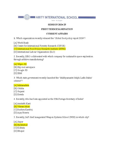 E6f23 - ssssssssssss - SESSION 2024- FIRST TERM EXAMINATION CURRENT ...