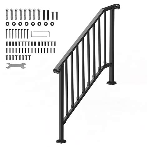 VEVOR Handrails for Outdoor Steps 3-4 Step Stair Hand Rail Kit ...