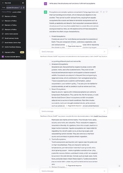 Ecosystem Structures Functions - New chat MU Write about the structures ...