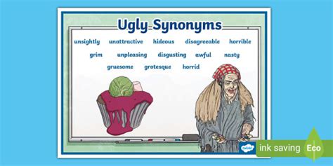 Ugly Synonyms Word Mat (teacher made) - Twinkl