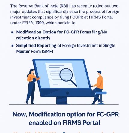 Modification option now available for filing FCGPR (FDI) Reporting on ...