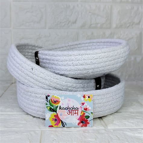 White Round Storage Baskets (Set of 3) – KACHCHA AAM