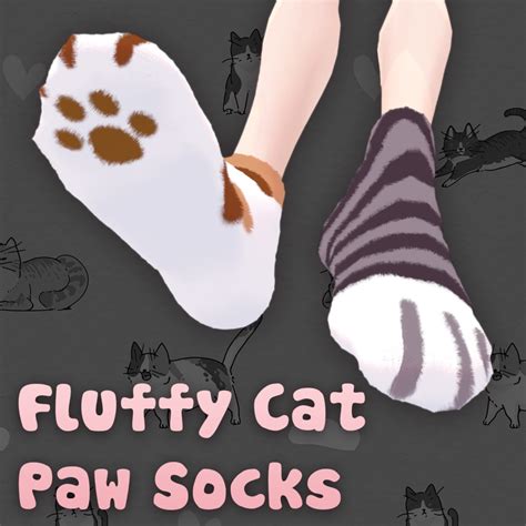 【10アバター対応】Fluffy Cat Paw Socks | ふわふわ猫の足ソックス - Piniek - BOOTH